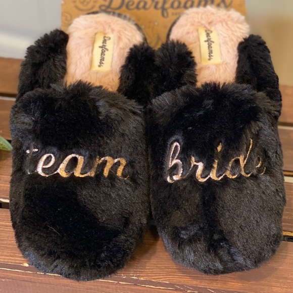 fluffy bride slippers